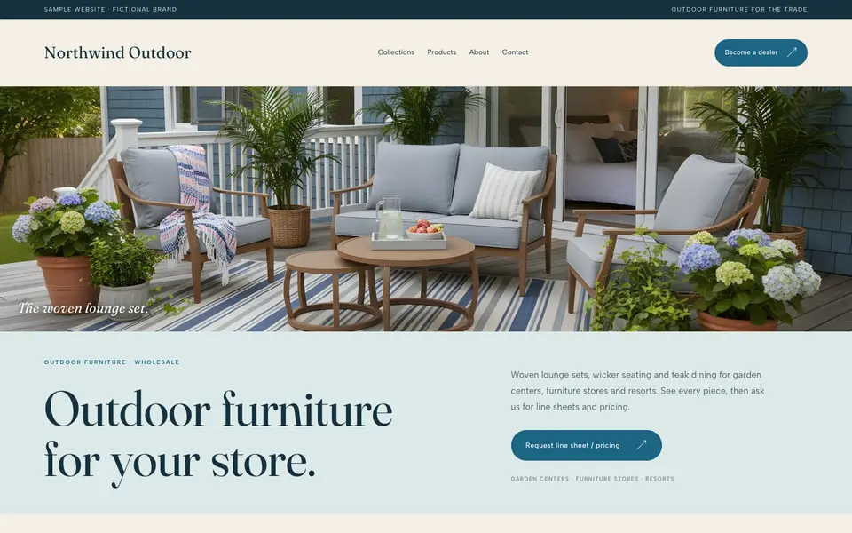 Coastal website template: sample home page