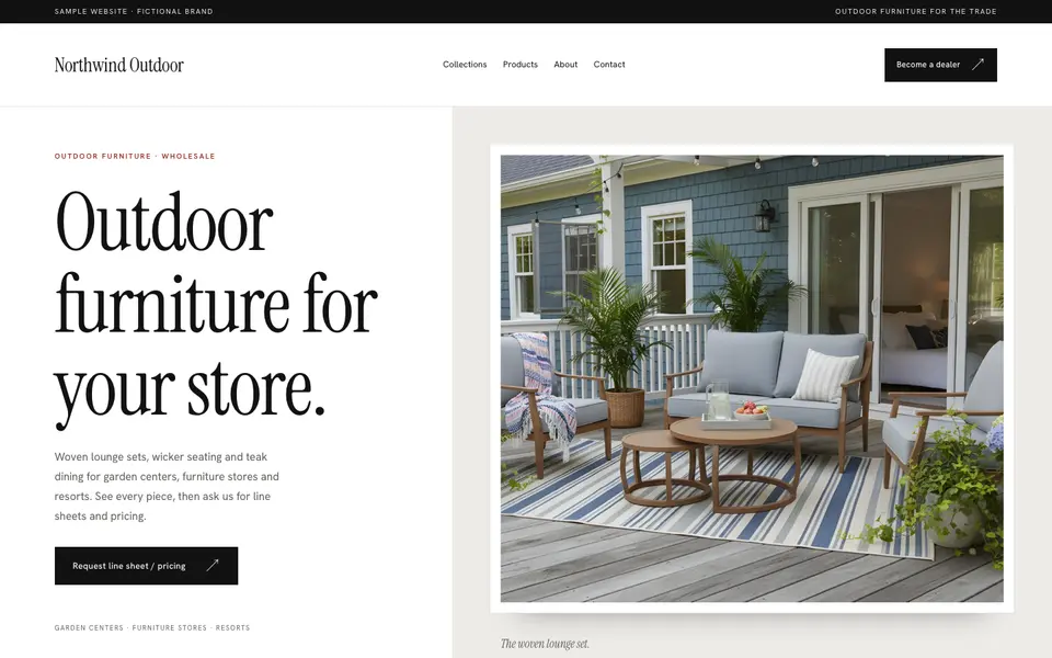 Gallery website template: sample home page