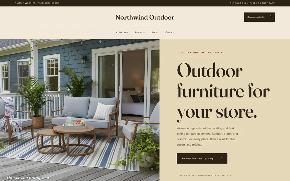 Heirloom website template: sample home page
