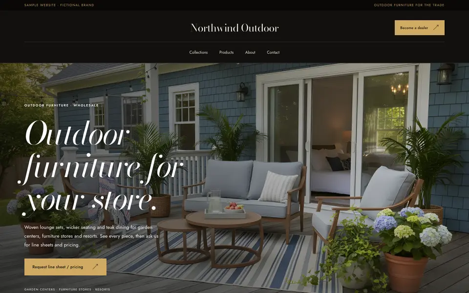 Midnight website template: sample home page